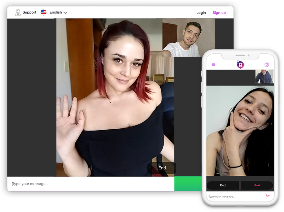 InstaCam Live desktop and mobile cam chat preview
